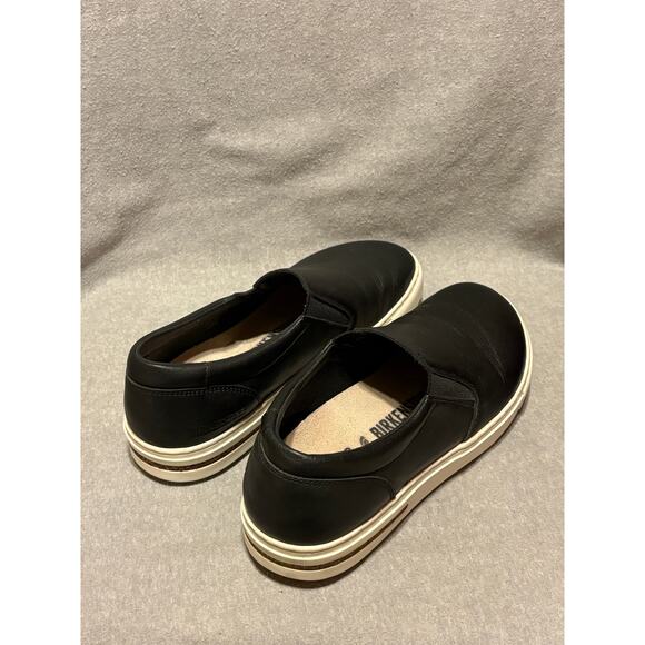 Birkenstock Size 39 (US 8) Oswego Black Leather Loafer Shoe Cork Footbed EUC - Picture 11 of 11